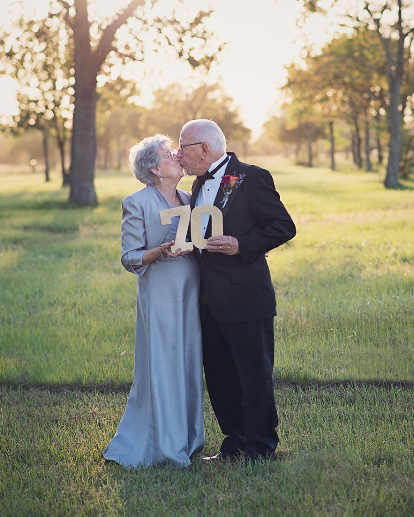 A wedding photo shoot that has been waiting for 70 years
