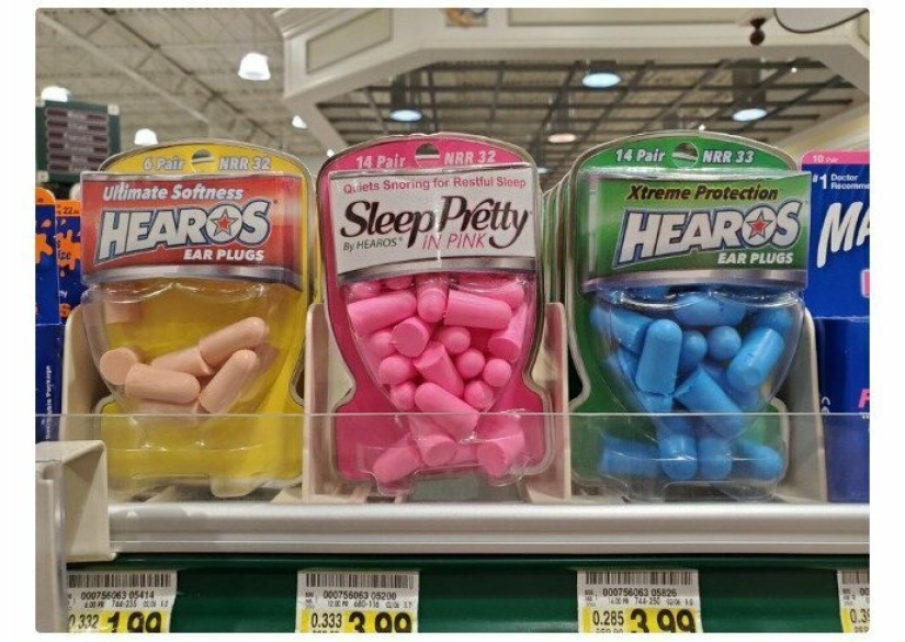 Absurd women's and men's products on the shelves