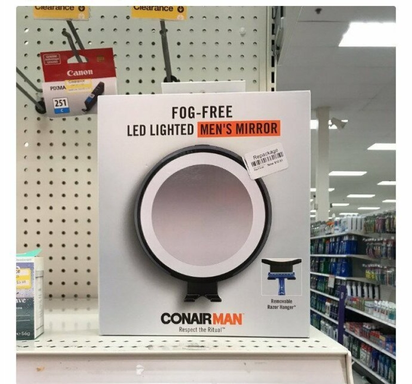 Absurd women's and men's products on the shelves