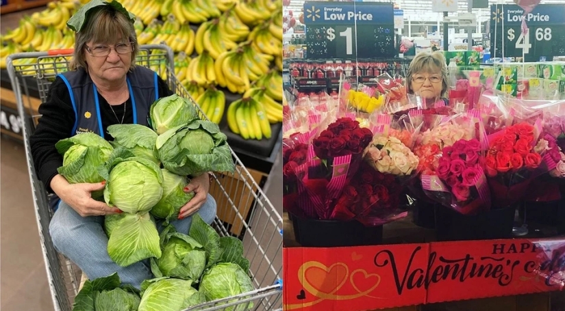 Abuela bromista se hizo famosa posando para un anuncio de supermercado Walmart