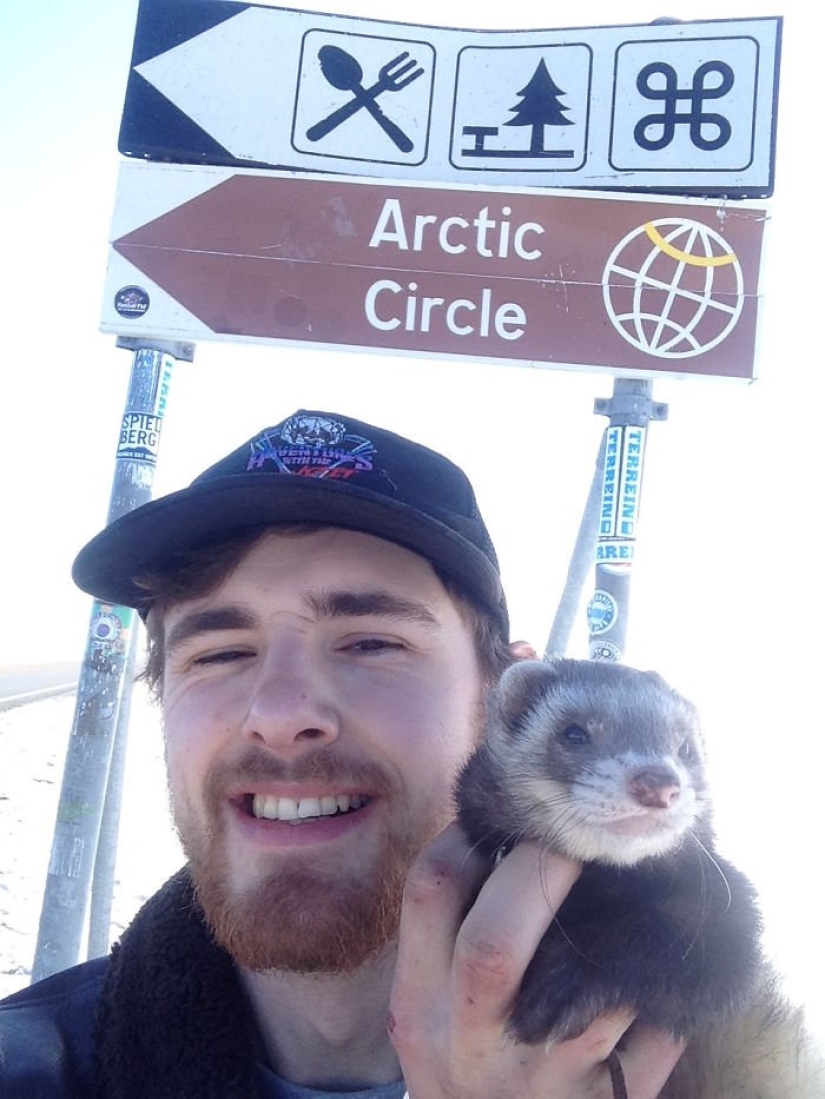 After the tragic death of loved ones, the guy sold everything to travel the world with a ferret After the tragic death of loved ones, the guy sold everything to travel the world with a ferret