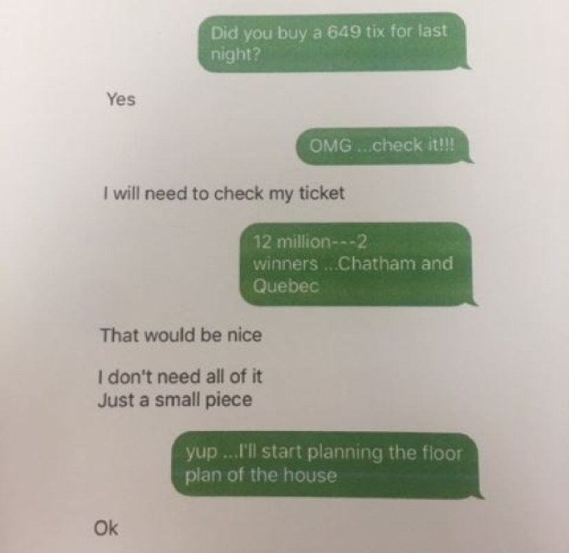 After winning the lottery, the Canadian quit and left the girl with whom they dreamed of a prize