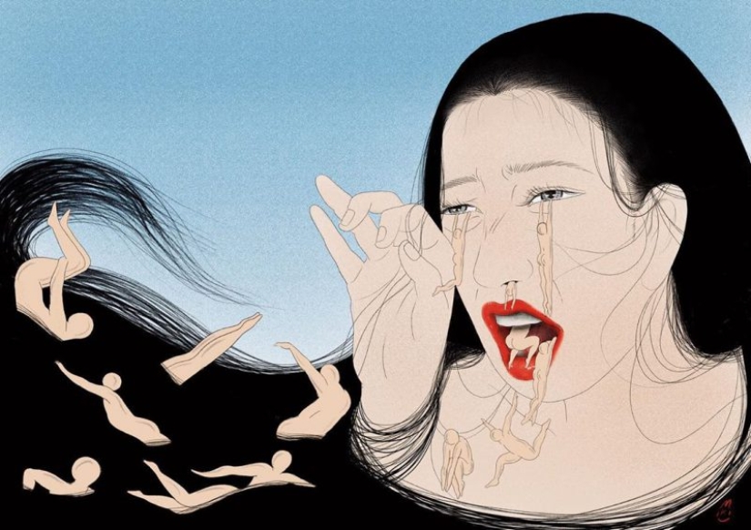 Al borde de la realidad y la alucinación: Ilustraciones psicodélicas de Miki Kim Al borde de la realidad y la alucinación: Ilustraciones psicodélicas de Miki Kim