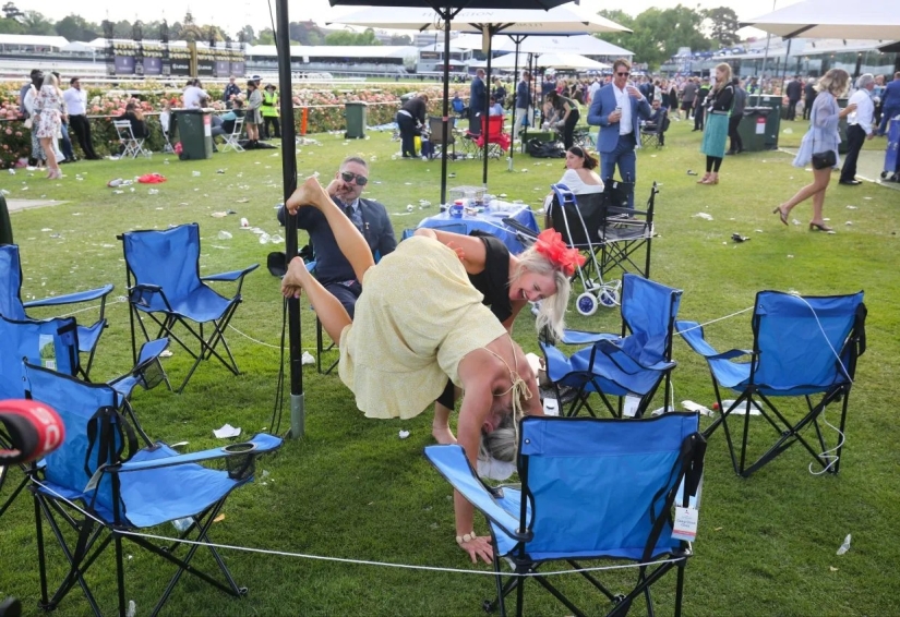Alcoholic Race: Drunken collapse at the annual Melbourne Horse Race