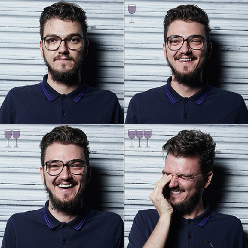 All shades of drunk: face before and after a couple of glasses All shades of drunk: face before and after a couple of glasses