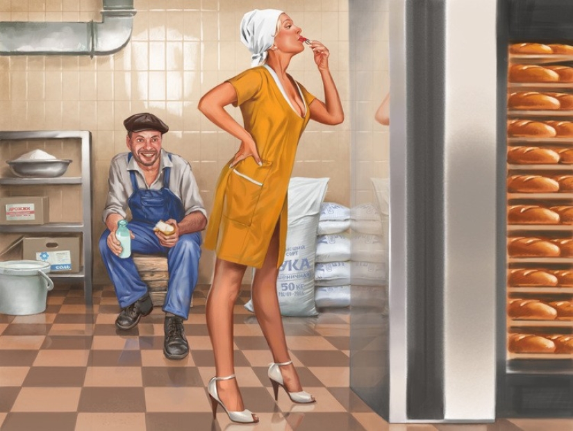 Amazing "Soviet" pin-up by Valery Barykin