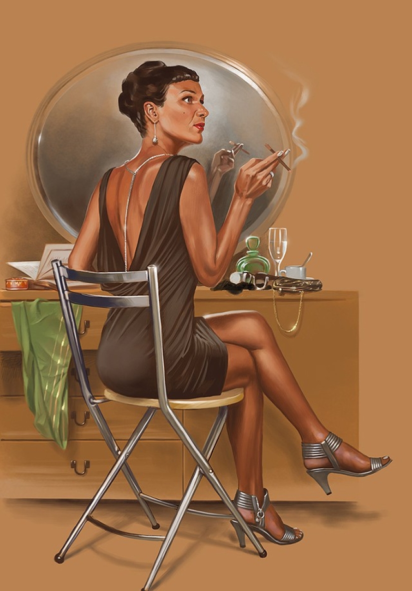 Amazing "Soviet" pin-up by Valery Barykin