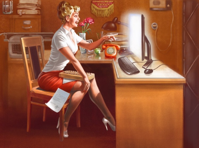 Amazing "Soviet" pin-up by Valery Barykin