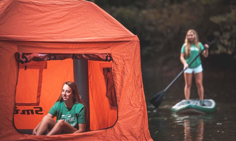 Americans have come up with a floating tent for camping