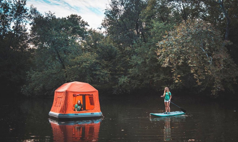 Americans have come up with a floating tent for camping