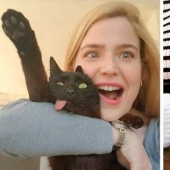 Amor esponjoso: cómo el gato rescatado Tzimes con la lengua colgando encontró una familia