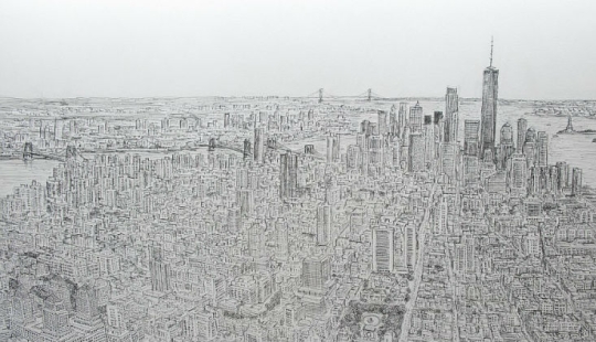An autistic artist took a look at Manhattan from a helicopter and drew it in all its details from memory