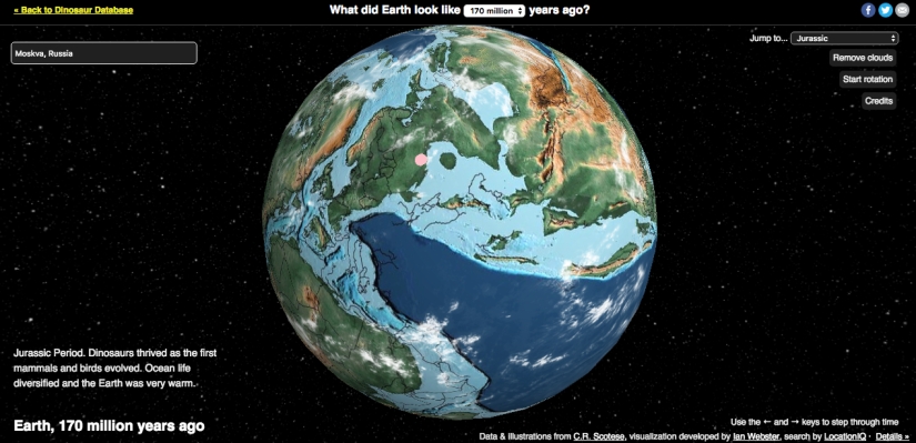 An interactive map has been created that will show where your city was located 750 million years ago