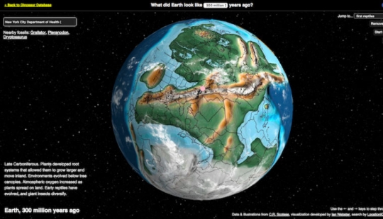 An interactive map has been created that will show where your city was located 750 million years ago