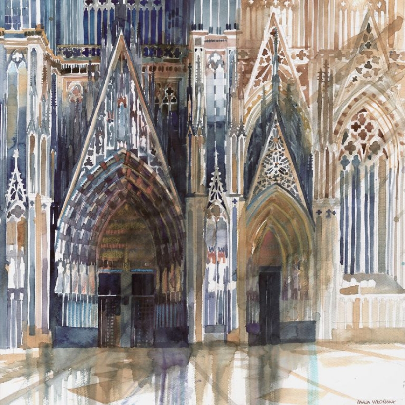 Arquitecto dibuja ciudades famosas del mundo en acuarela