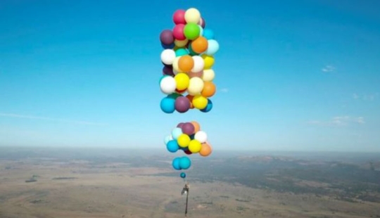 ¡Arriba! El británico voló 25 kilómetros en globos