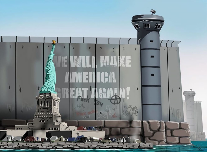 Artista azerbaiyano ridiculizó a Trump, Zuckerberg, terroristas y hilanderos Artista azerbaiyano ridiculizó a Trump, Zuckerberg, terroristas y hilanderos