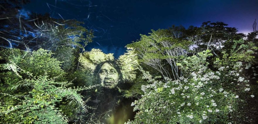 Artista francés pinta con luz en la selva amazónica