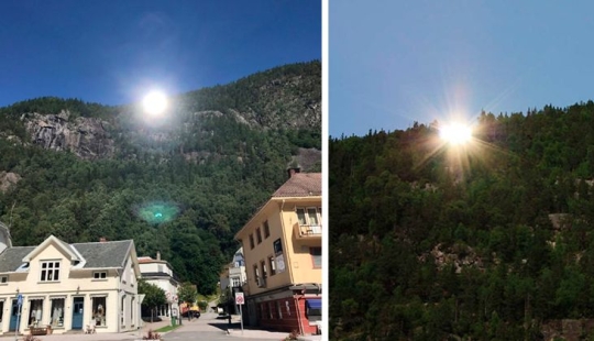 As residents of the Norwegian city returned sun As residents of the Norwegian city returned sun