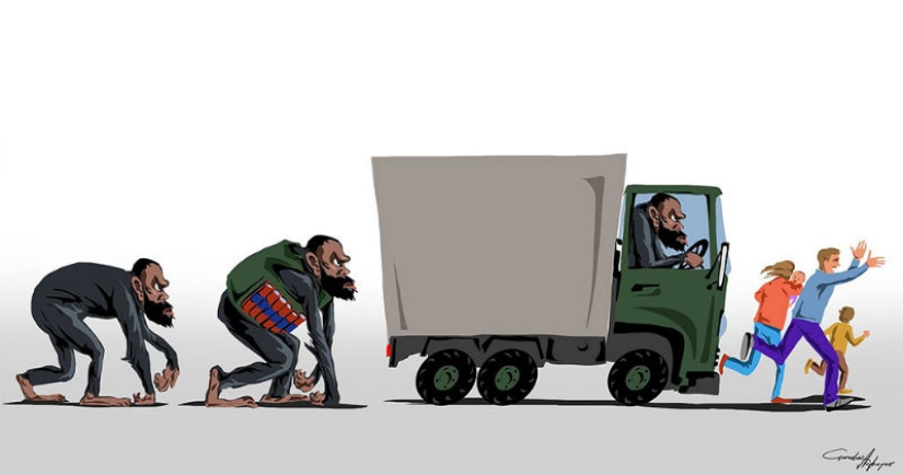 Azerbaijani artist ridiculed Trump, Zuckerberg, terrorists and spinners