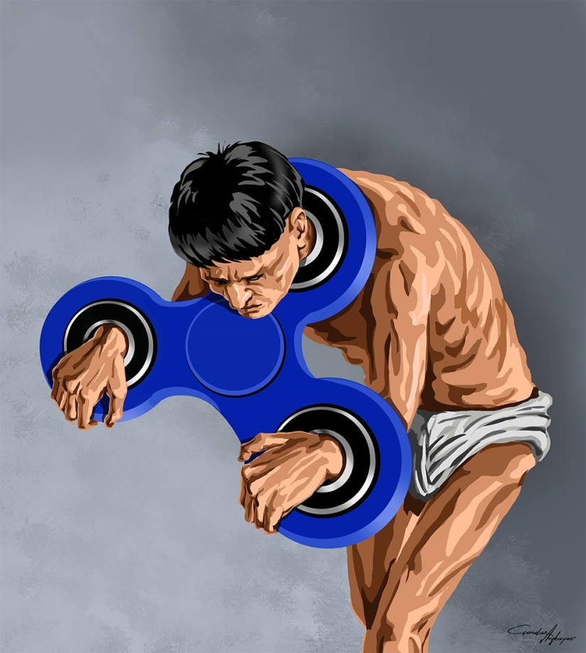 Azerbaijani artist ridiculed Trump, Zuckerberg, terrorists and spinners