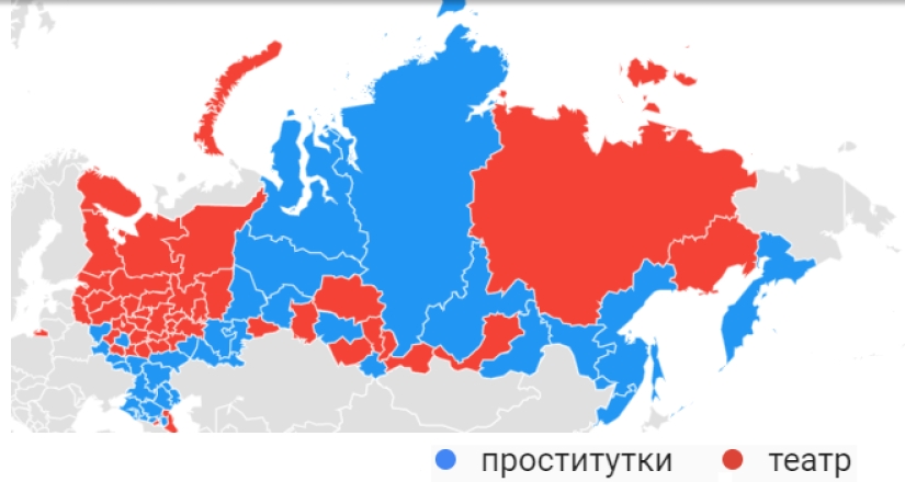 Bashful geography: where in Russia "sex", "porn", "prostitutes" are most often Googled