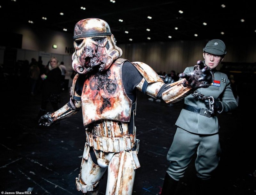 Blood, severed heads and creepy faces: the "walking dead" party has died down in London