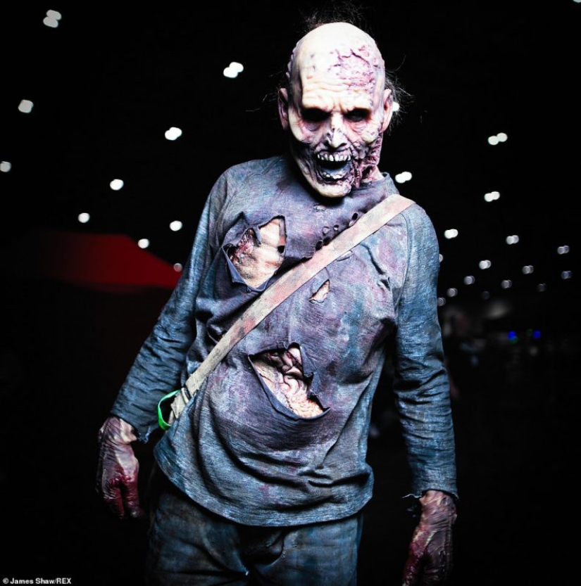 Blood, severed heads and creepy faces: the "walking dead" party has died down in London