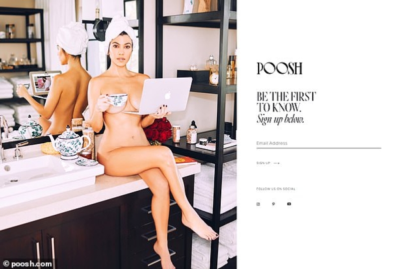 Body — in action: Kourtney Kardashian starred nude to advertise her own business project