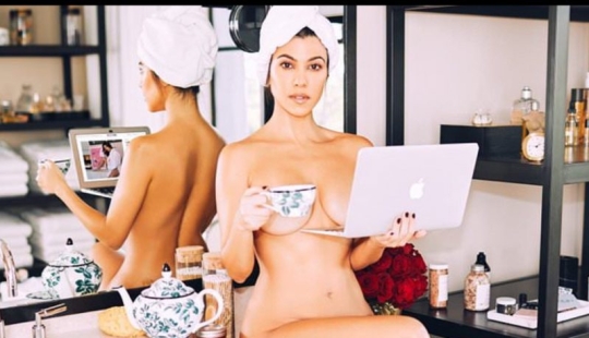 Body — in action: Kourtney Kardashian starred nude to advertise her own business project