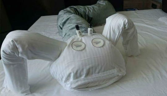 Bored on a business trip, the guest began to leave funny messages to the maids