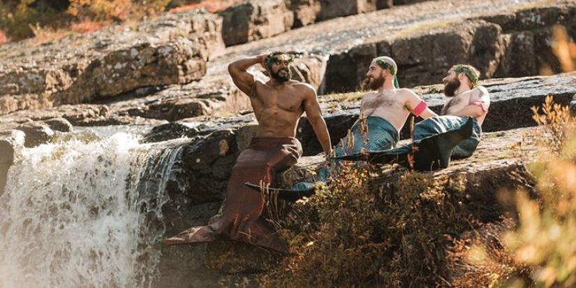 Brutal bearded men starred for the "brodoir" calendar in only mermaid tails