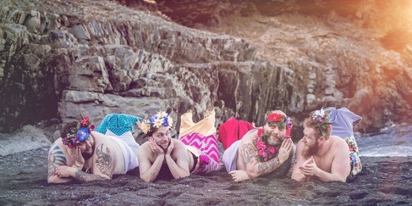 Brutal bearded men starred for the "brodoir" calendar in only mermaid tails
