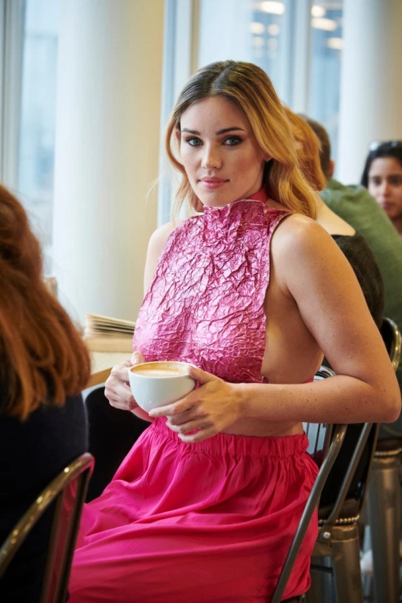 Candy Girl: the model strolled around London in a racy foil top like Zendaya's