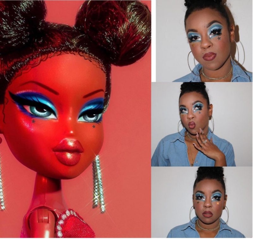 Cara de muñeca: los usuarios de las redes sociales se maquillan como muñecas Bratz Cara de muñeca: los usuarios de las redes sociales se maquillan como muñecas Bratz