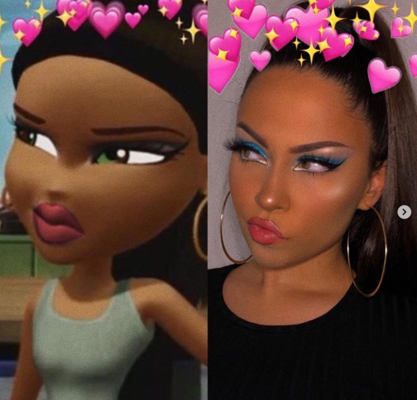 Cara de muñeca: los usuarios de las redes sociales se maquillan como muñecas Bratz Cara de muñeca: los usuarios de las redes sociales se maquillan como muñecas Bratz