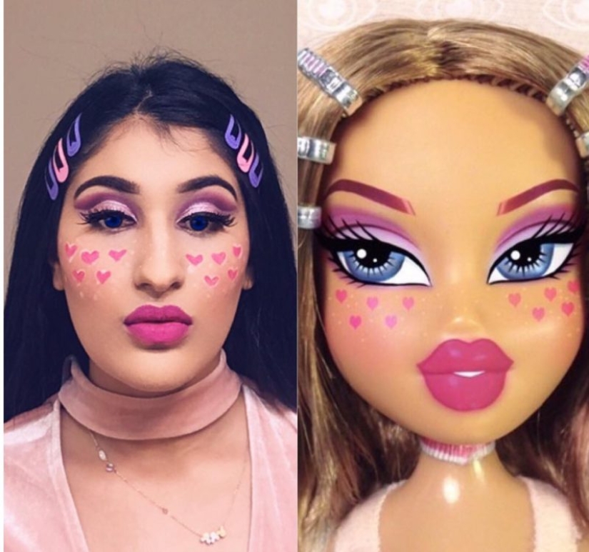 Cara de muñeca: los usuarios de las redes sociales se maquillan como muñecas Bratz Cara de muñeca: los usuarios de las redes sociales se maquillan como muñecas Bratz