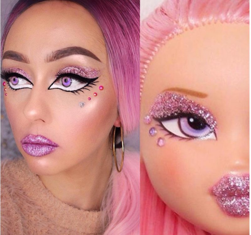 Cara de muñeca: los usuarios de las redes sociales se maquillan como muñecas Bratz Cara de muñeca: los usuarios de las redes sociales se maquillan como muñecas Bratz