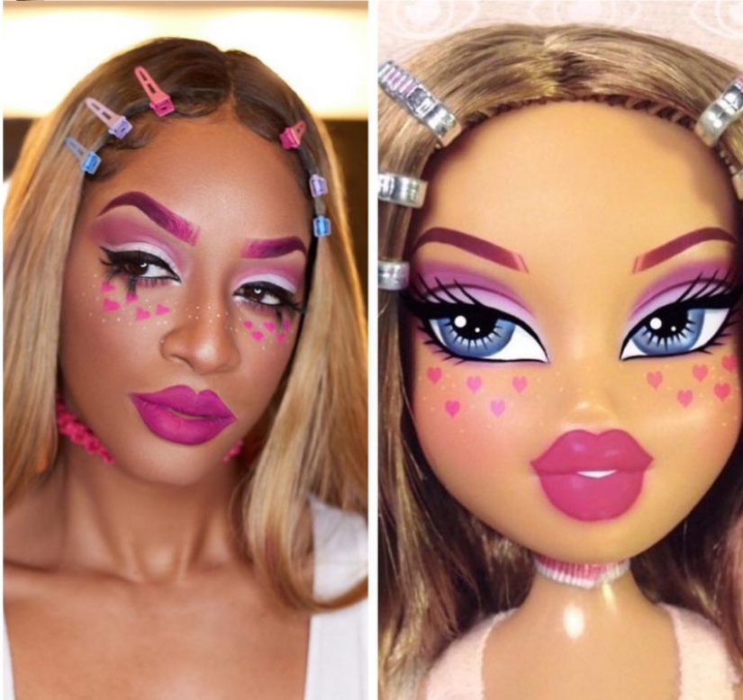 Cara de muñeca: los usuarios de las redes sociales se maquillan como muñecas Bratz Cara de muñeca: los usuarios de las redes sociales se maquillan como muñecas Bratz