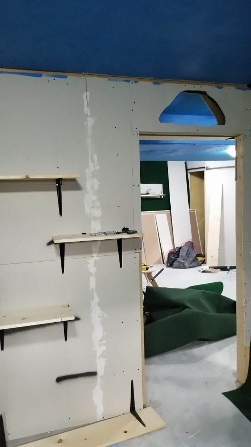 Cat's paradise with his own hands: the guy converted the basement into a room for his dead brother's pets