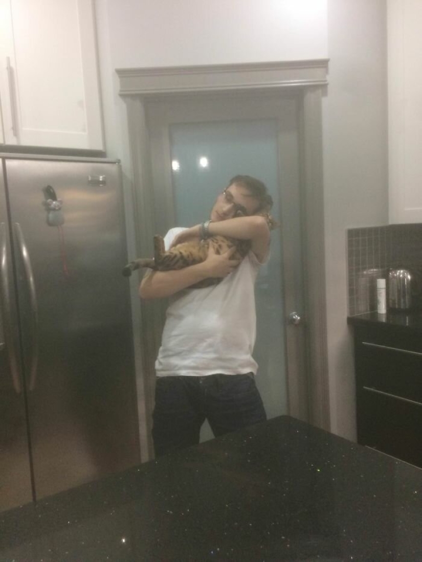 Cat's paradise with his own hands: the guy converted the basement into a room for his dead brother's pets