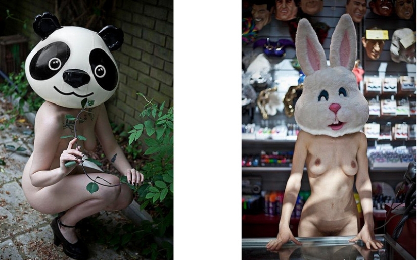 Chicas desnudas con máscaras de Ben Hopper