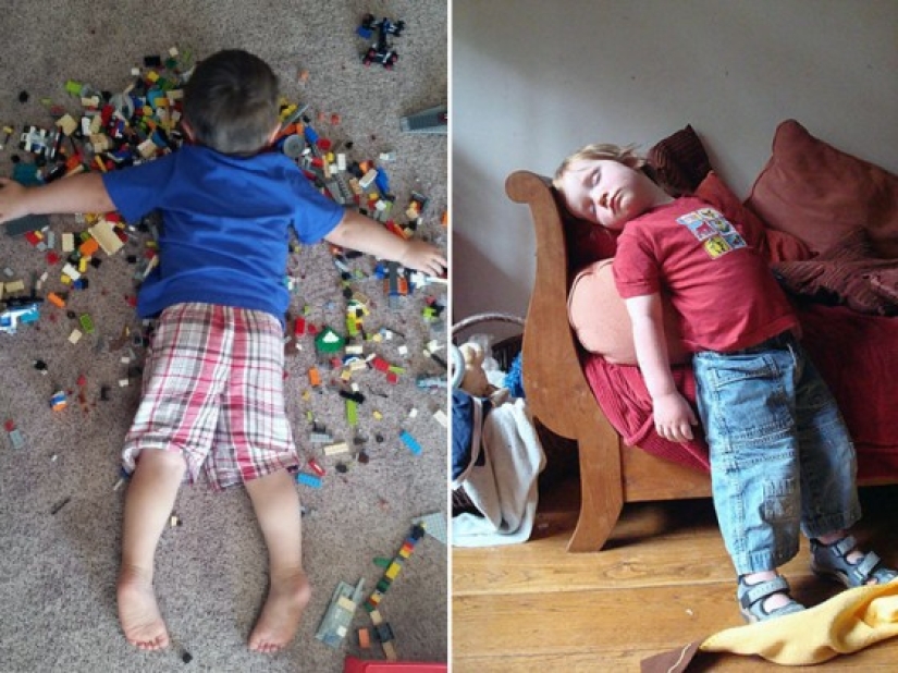 Children who can fall asleep absolutely anywhere Children who can fall asleep absolutely anywhere