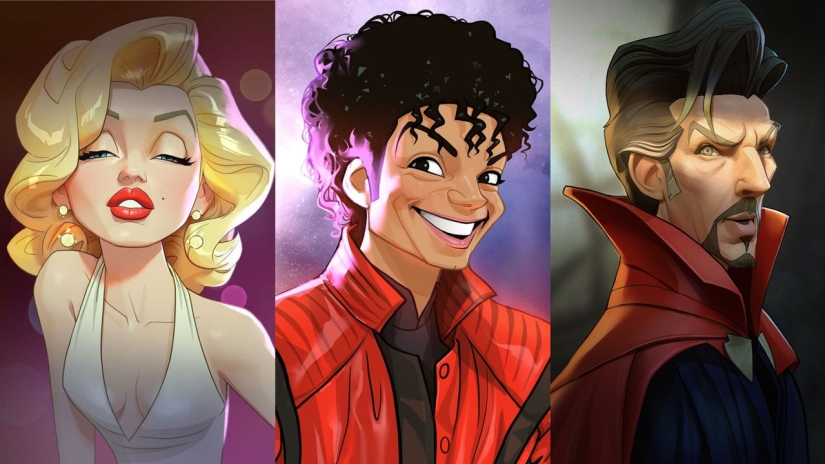 Chinese artist Xi Ding portrays celebrities in characteristic cartoons