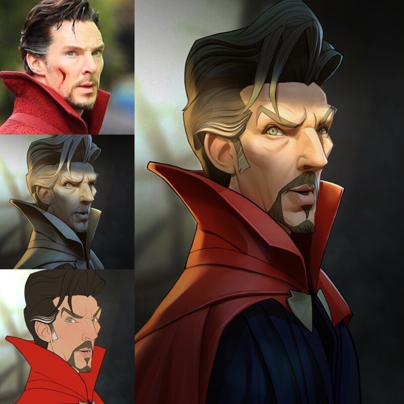 Chinese artist Xi Ding portrays celebrities in characteristic cartoons