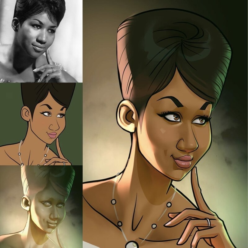 Chinese artist Xi Ding portrays celebrities in characteristic cartoons