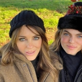 Christmas photo of Liz Hurley and her son has puzzled fans