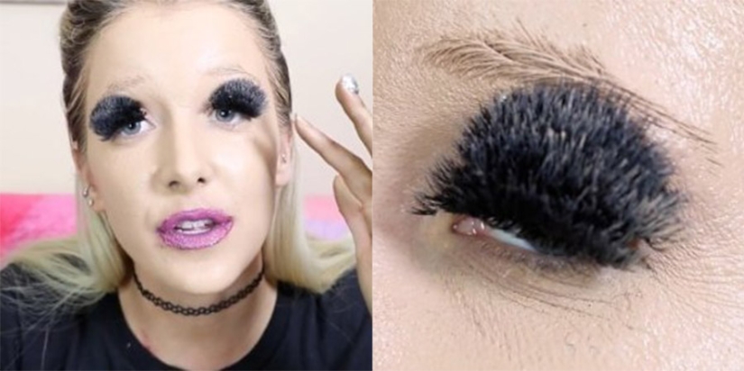 Cómo se ven cien capas de lápiz labial, base y pestañas postizas en una niña