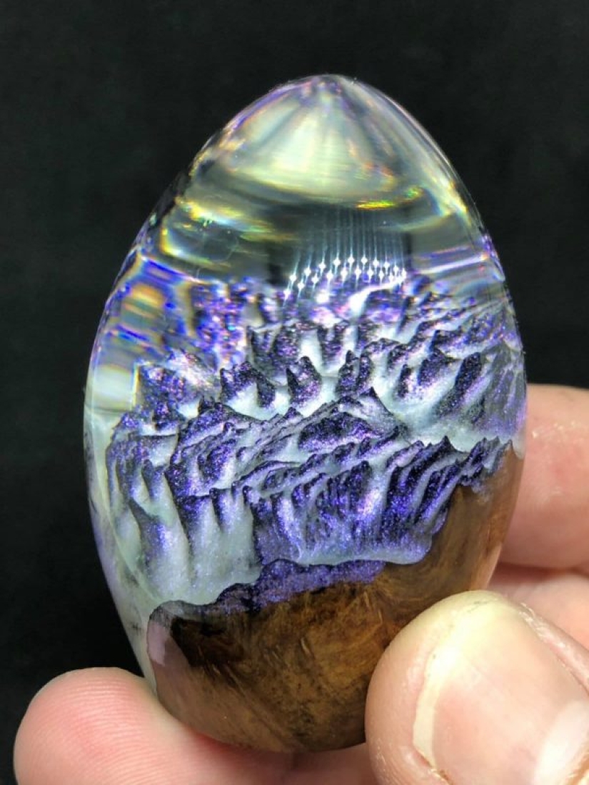 Colorful dragon eggs made of resin and wood by Australian artist Ben Works Colorful dragon eggs made of resin and wood by Australian artist Ben Works