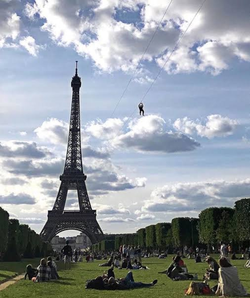 Con una brisa: en París, puede montar en tirolesa desde la Torre Eiffel